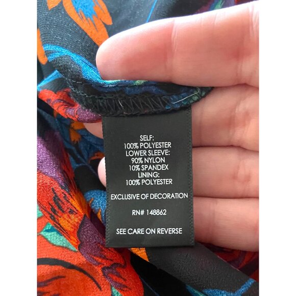 Torrid Floral Chiffon Long Duster Green Size 1X Bohemian Coastal Festival Hippie - Picture 4 of 13